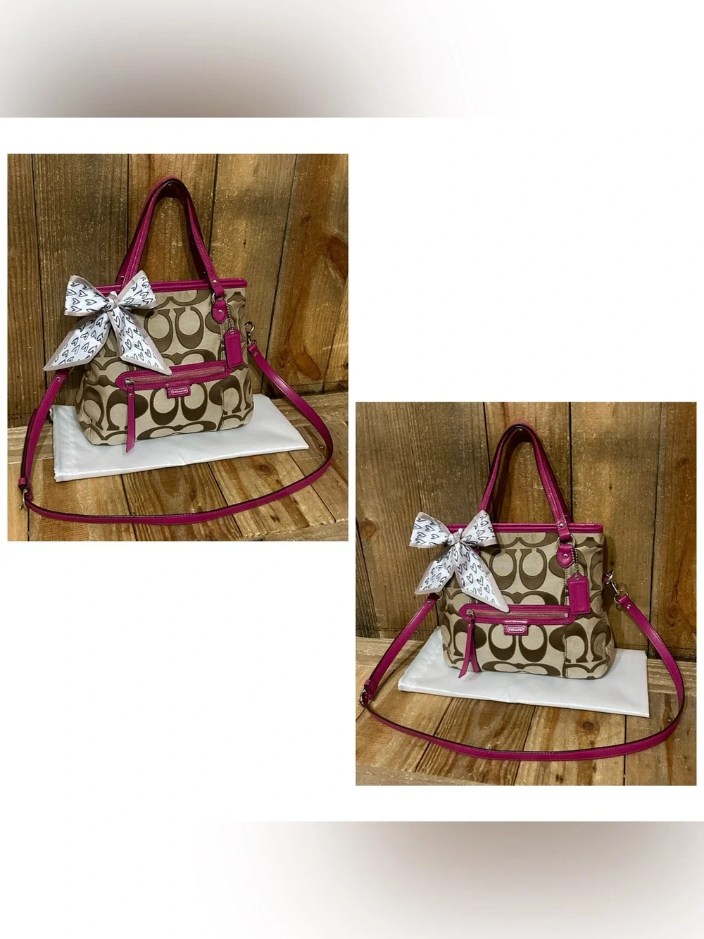 Coach Daisy Outline Signature Emma Tote with Free Scarf & Dust Bag. - Picture 5 of 16